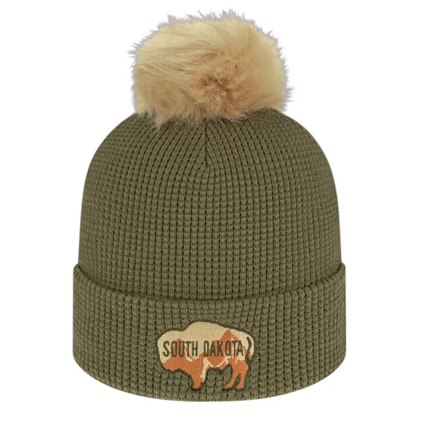 Waffle knit acrylic and polyester cap with cuff.... from ASI 43792 Cap America Inc