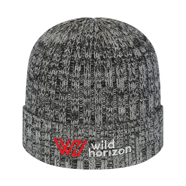 Sustainable Cuffed Knit with Polylana® Fiber has variegated ribbing throughout and... from ASI 43792 Cap America Inc