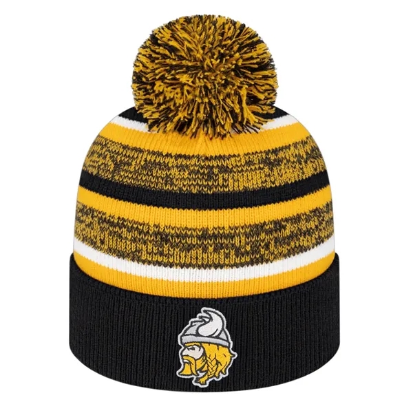 Acrylic knit cap with variegated striped polyester fleece lining, cuff and... from ASI 43792 Cap America Inc