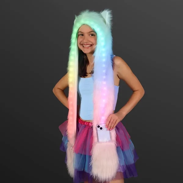 Faux Fur Hood Light Up Ears & Paws... from ASI 34194 ALightPromos