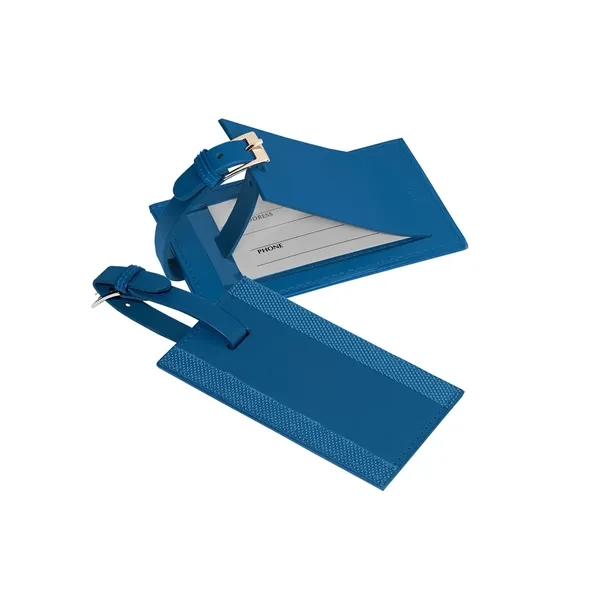 Cowhide bonded leather luggage tag with ballistic nylon accents.... from ASI 79530 Prime Line