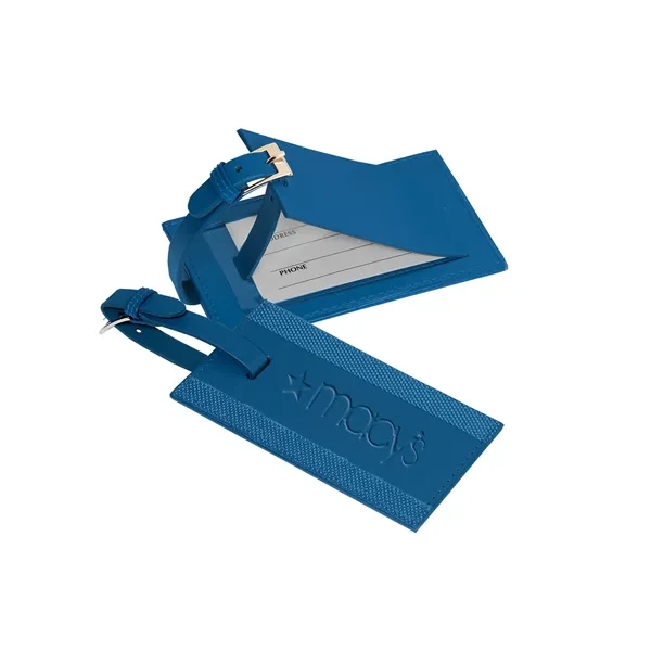 Cowhide bonded leather luggage tag with ballistic nylon accents.... from ASI 79530 Prime Line