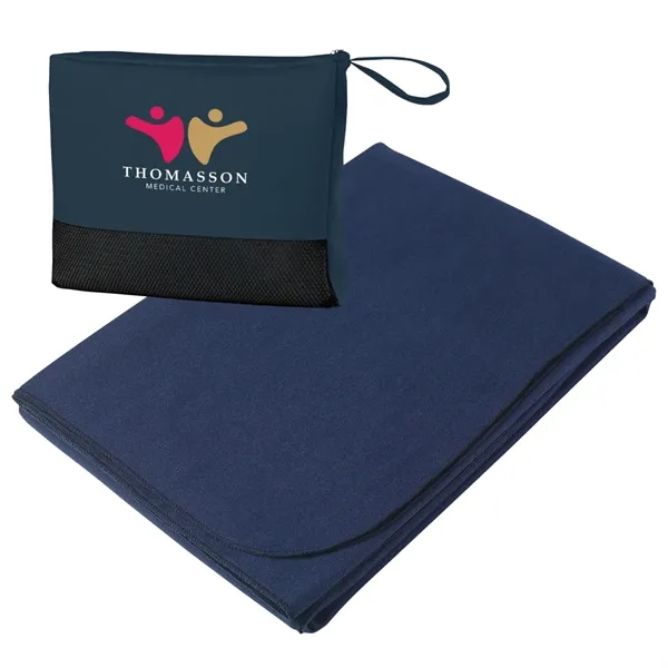 Large 47" x 60" travel blanket made of 100% polyester.... from ASI 61125 Hit Promotional Products / Hit®