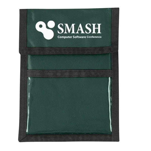 Neck wallet badge holder with clear plastic badge window, 420 denier... from ASI 61125 Hit Promotional Products / Hit®