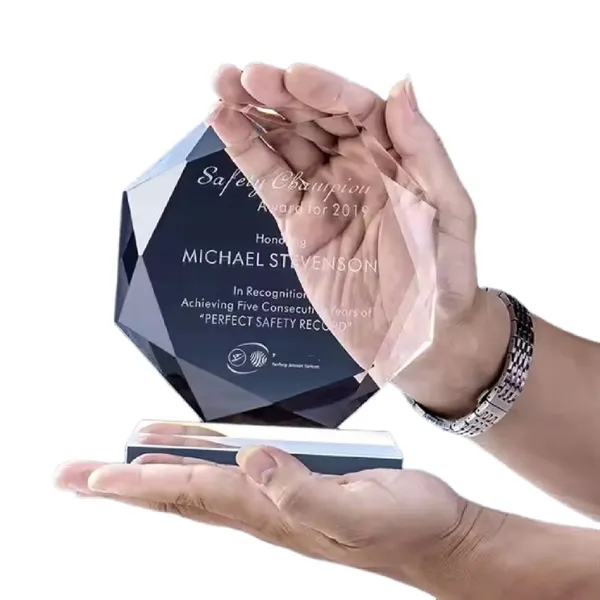Crystal recognition award trophy plus laser engraving on 1 location plus... from ASI 37218 Athena Promo (tm)