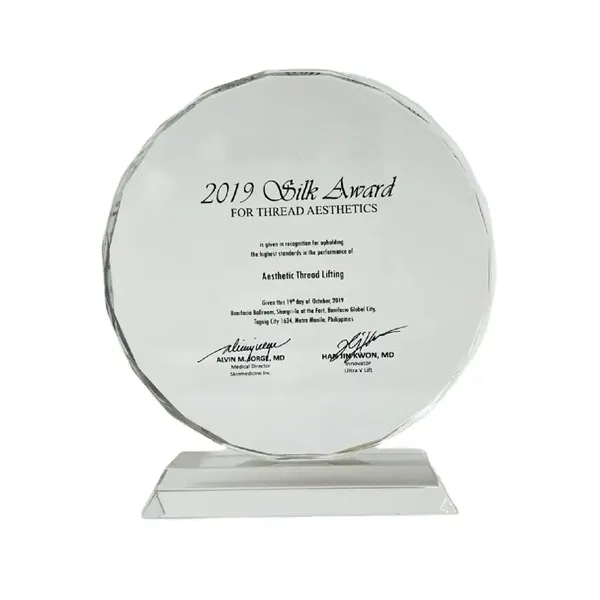 Crystal recognition award trophy plus laser engraving on 1 location plus... from ASI 37218 Athena Promo (tm)