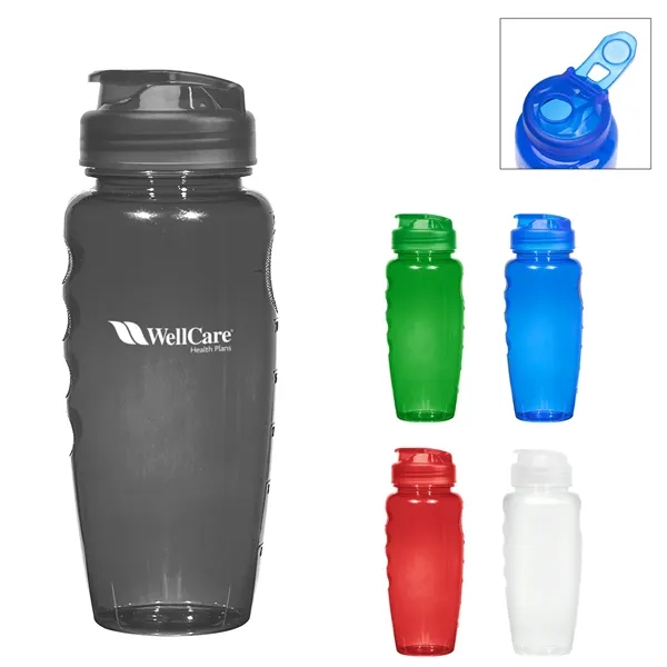 30 Oz. Poly-Clear Gripper Bottle. Made With PET Material.  Leak-Resistant... from ASI 61125 Hit Promotional Products / Hit®