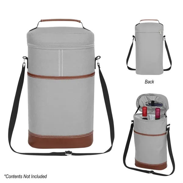 Wine tote made of polyester and polyurethane with PEVA lining, zippered... from ASI 61125 Hit Promotional Products / Hit®