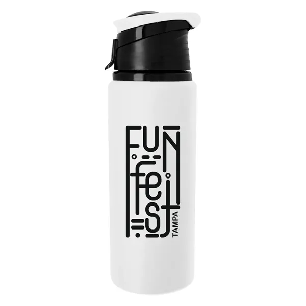 24 oz. aluminum Velvet Touch bottle with a screw-on, spill-resistant, flip-top... from ASI 61125 Hit Promotional Products / Hit®