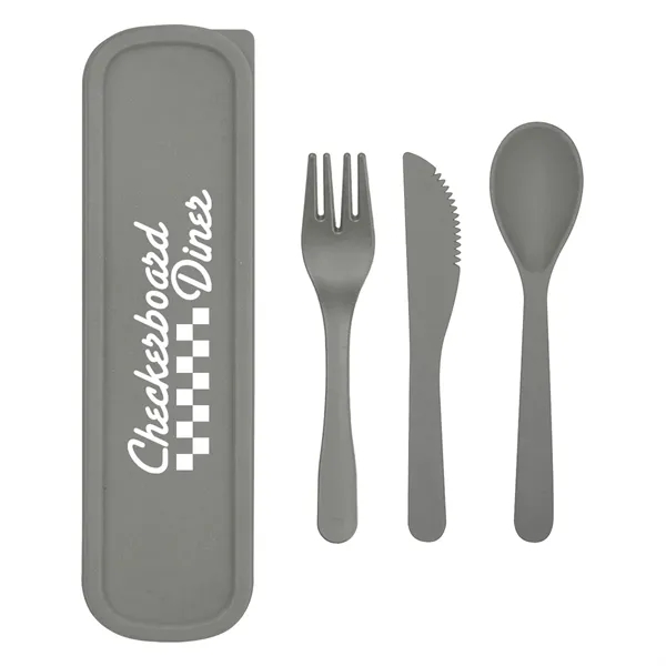Utensil set with a fork, spoon, and knife inside of a... from ASI 61125 Hit Promotional Products / Hit®