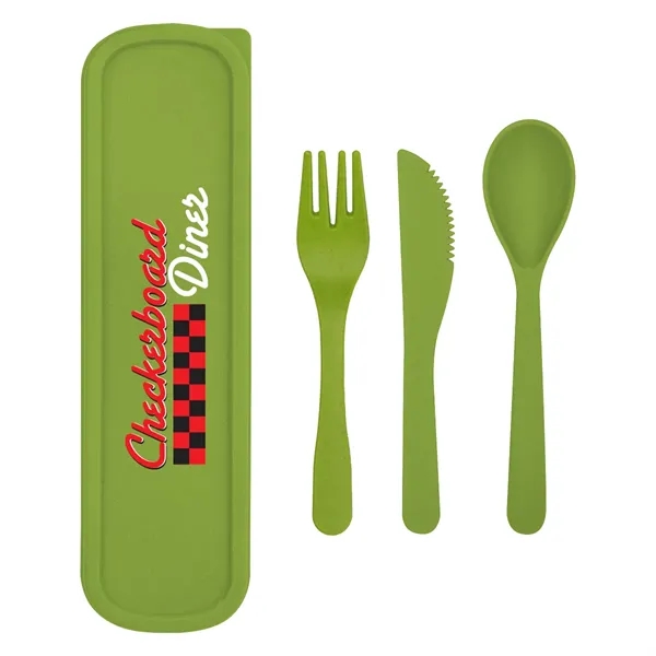 Utensil set with a fork, spoon, and knife inside of a... from ASI 61125 Hit Promotional Products / Hit®