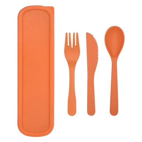 Utensil set with a fork, spoon, and knife inside of a... from ASI 61125 Hit Promotional Products / Hit®
