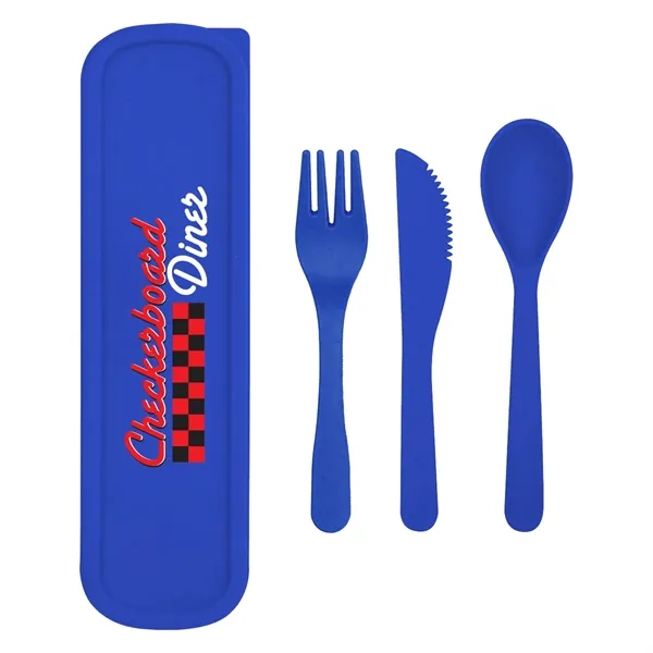 Utensil set with a fork, spoon, and knife inside of a... from ASI 61125 Hit Promotional Products / Hit®