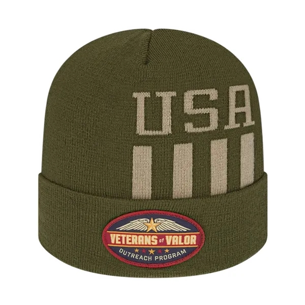 Knit acrylic cap with cuff and USA patriotic theme.... from ASI 43792 Cap America Inc