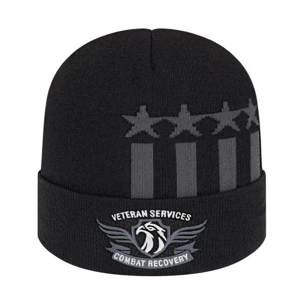 Stars and Stripes knit acrylic cap with cuff and patriotic print.... from ASI 43792 Cap America Inc