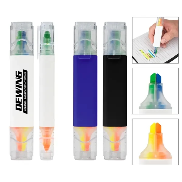 Dual end, chisel-tip highlighter with 2 colors on each end.... from ASI 61125 Hit Promotional Products / Hit®