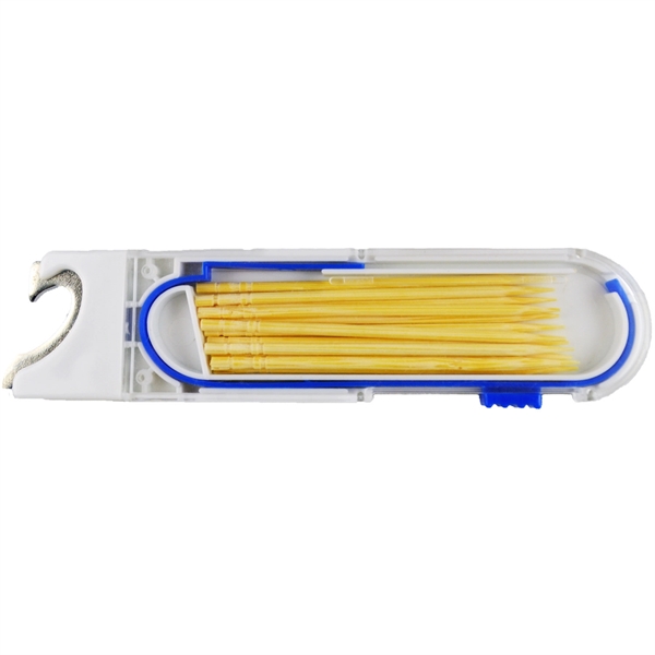 Plastic toothpick dispenser with handy bottle opener.... from ASI 57956 Graphco line