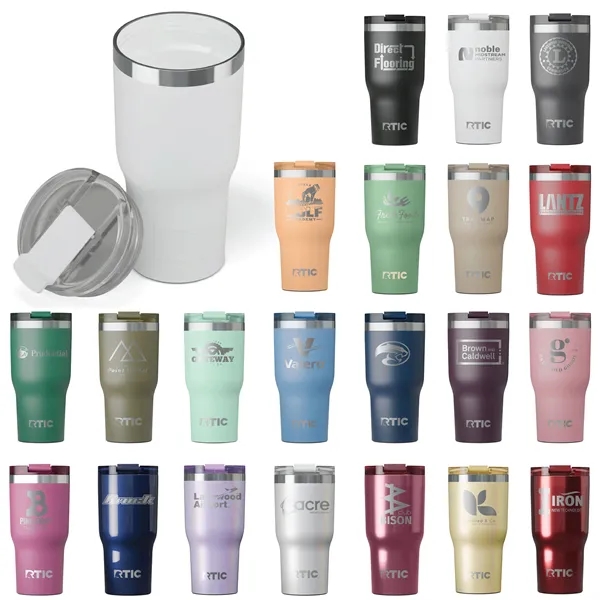 RTIC 20 ounce ceramic insulated stainless steel ringed tumbler with lid.... from ASI 74601 Calico