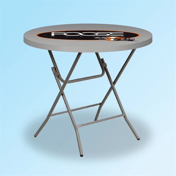 Full digital stretch table cover with 60" diameter and 30" height.... from ASI 30442 Above & Beyond Advertising Products