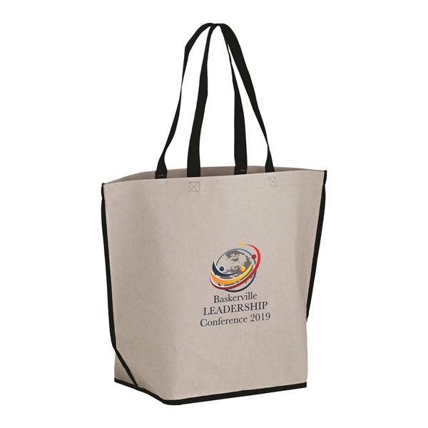 20.5" x 9" x 16" Kraft paper washable tote bag with... from ASI 35290 American Ad Bag Co