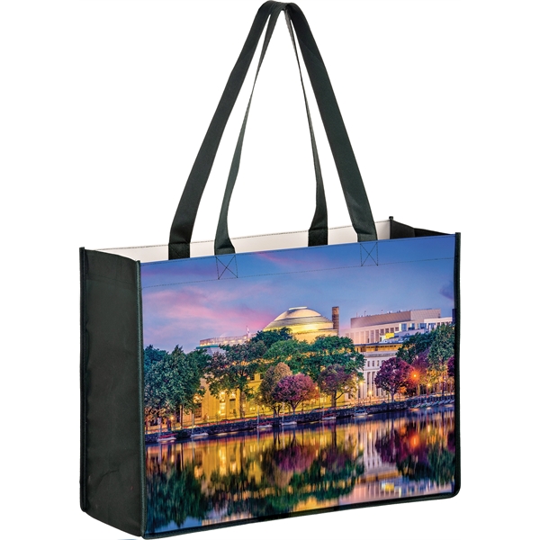 16" x 6" x 12" laminated OPP non-woven tote with sublimated... from ASI 35290 American Ad Bag Co