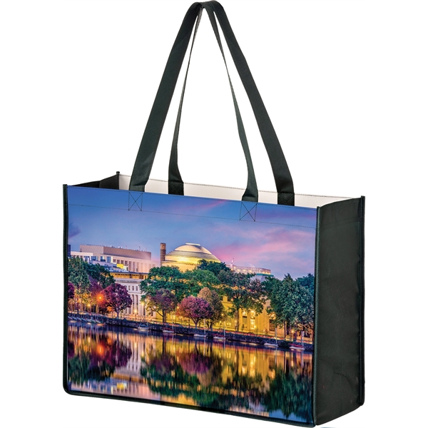 16" x 6" x 12" laminated OPP non-woven tote with sublimated... from ASI 35290 American Ad Bag Co
