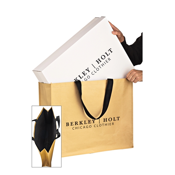 24" x 6" x18" non-woven and Kraft paper hybrid tote bag... from ASI 35290 American Ad Bag Co