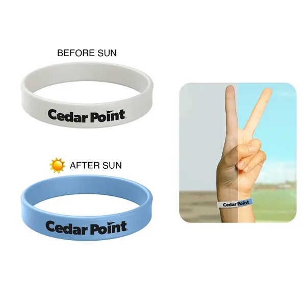 UV Silicone wristbands magically change color in the sun.... from ASI 52710 Lincoln Line
