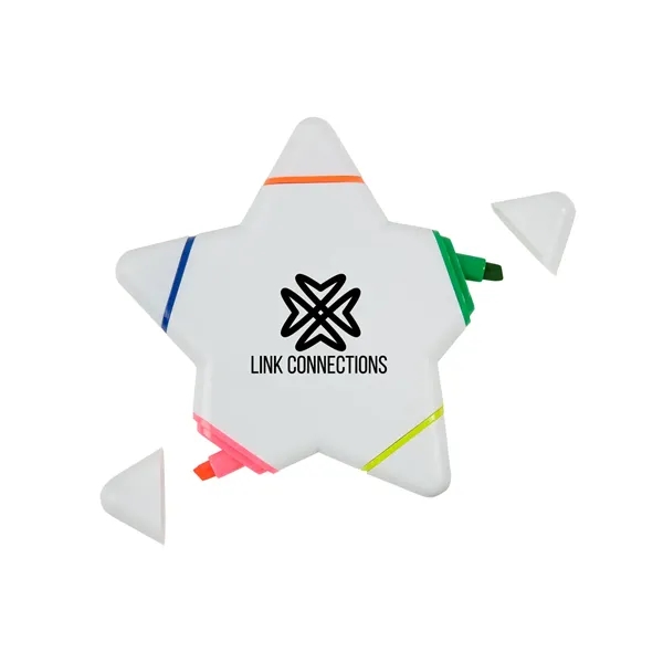 Star shaped plastic highlighter with a different ink color on each... from ASI 79530 Prime Line