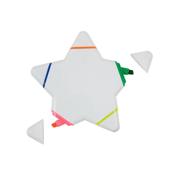Star shaped plastic highlighter with a different ink color on each... from ASI 79530 Prime Line