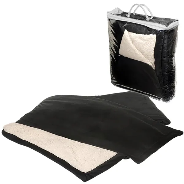 50" x 60" micro mink sherpa blanket with hidden embroidered pocket... from ASI 79530 Prime Line