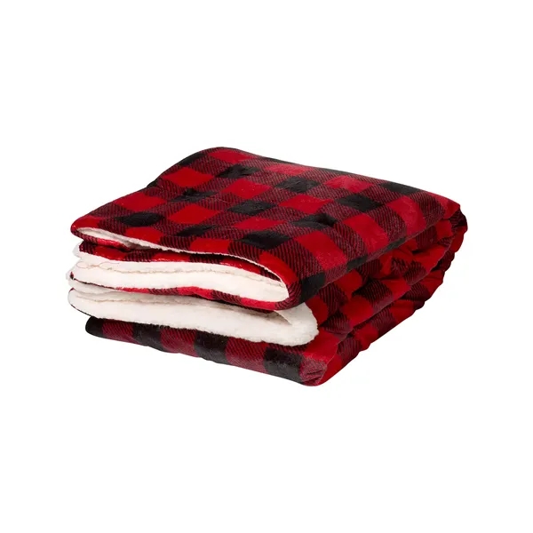 50" x 60" micro mink sherpa blanket with hidden embroidered pocket... from ASI 79530 Prime Line