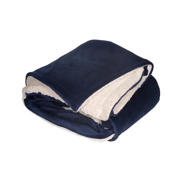 50" x 60" micro mink sherpa blanket with hidden embroidered pocket... from ASI 79530 Prime Line