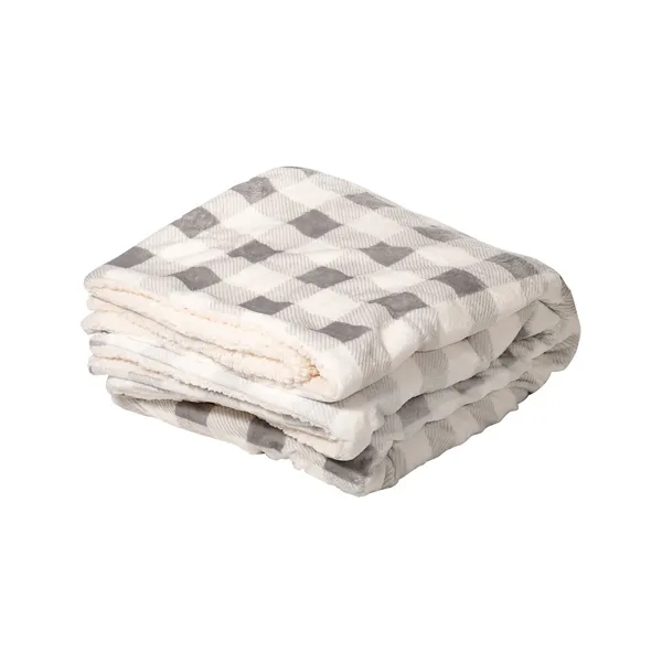 50" x 60" micro mink sherpa blanket with hidden embroidered pocket... from ASI 79530 Prime Line