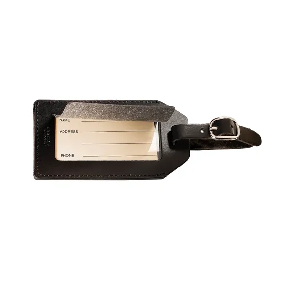 A customizable bonded leather luggage tag with adjustable strap and zinc... from ASI 79530 Prime Line