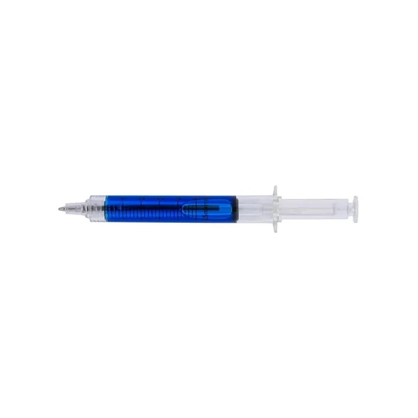 Plastic pen shaped like a medical syringe with black, medium point... from ASI 79530 Prime Line
