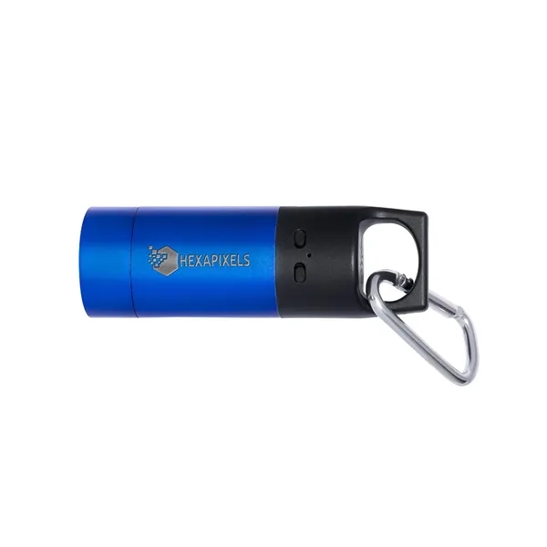 3.94" x 1.3" aluminum alloy keychain, LED flashlight and wireless speaker... from ASI 79530 Prime Line