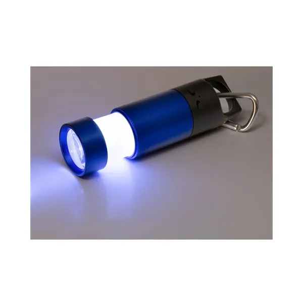3.94" x 1.3" aluminum alloy keychain, LED flashlight and wireless speaker... from ASI 79530 Prime Line