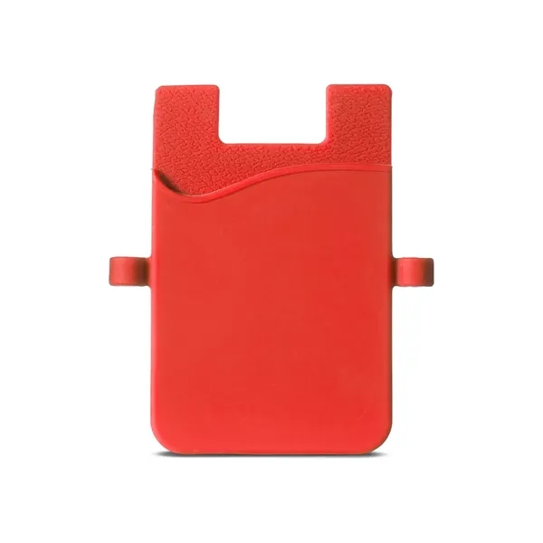 3.375" x 3" adhesive silicone phone pocket with earbud loops.... from ASI 79530 Prime Line