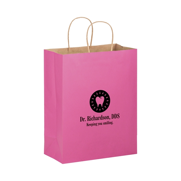10" x 5" x 13" Kraft paper color shopping bag with... from ASI 35290 American Ad Bag Co