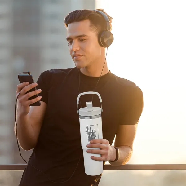 28oz Urban Peak® Pinnacle Flip Straw Tumbler... from ASI 89320 Starline USA Inc