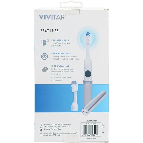 Vivitar® Sonic Ultra Travel Toothbrush... from ASI 89320 Starline USA Inc