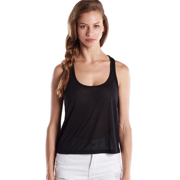 US Blanks ladies' sheer cropped racer tank that's fitted with side... from ASI 34063 alphabroder