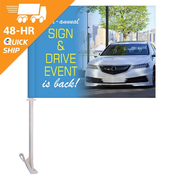 11.5" x 15" polyester car flag mounted on a plastic staff... from ASI 80228 Quinn