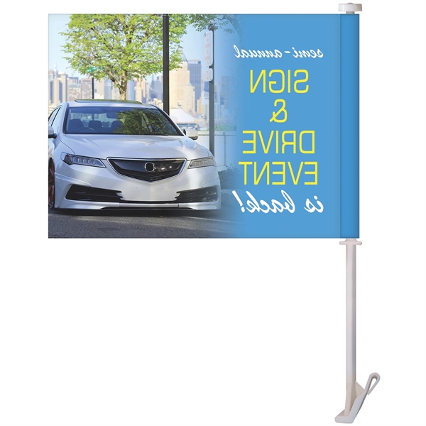 11.5" x 15" polyester car flag mounted on a plastic staff... from ASI 80228 Quinn