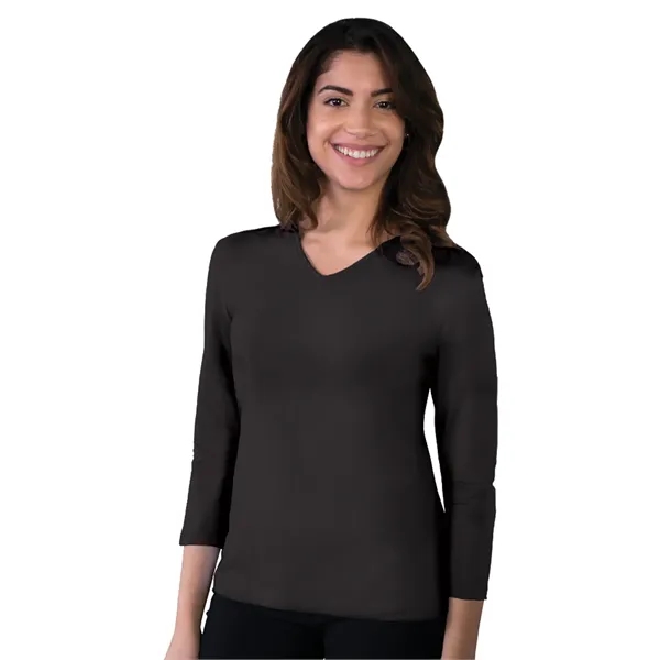 Blue Generation - Women's Pocketless 3/4-Sleeve V-Neck Tee... from ASI 86018 Scrub Authority