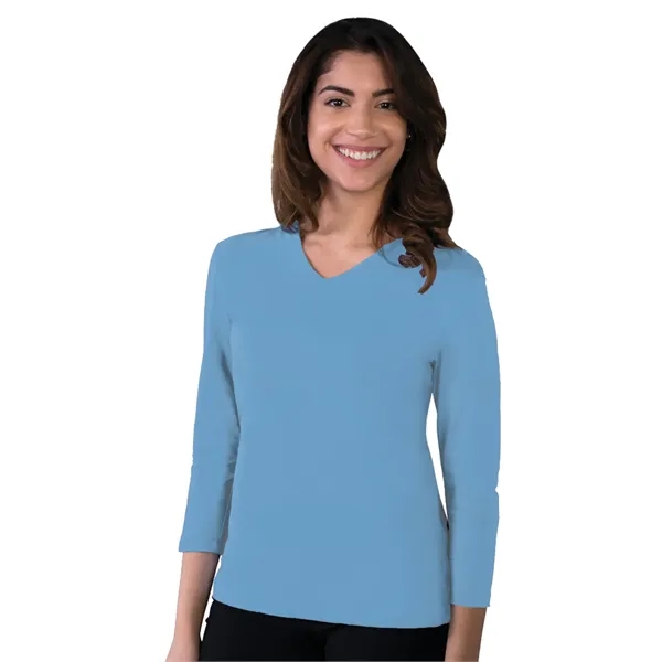 Blue Generation - Women's Pocketless 3/4-Sleeve V-Neck Tee... from ASI 86018 Scrub Authority