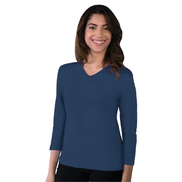 Blue Generation - Women's Pocketless 3/4-Sleeve V-Neck Tee... from ASI 86018 Scrub Authority