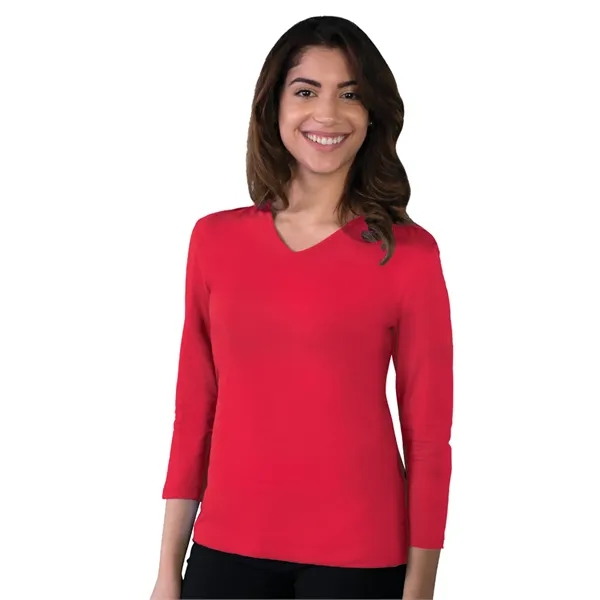 Blue Generation - Women's Pocketless 3/4-Sleeve V-Neck Tee... from ASI 86018 Scrub Authority