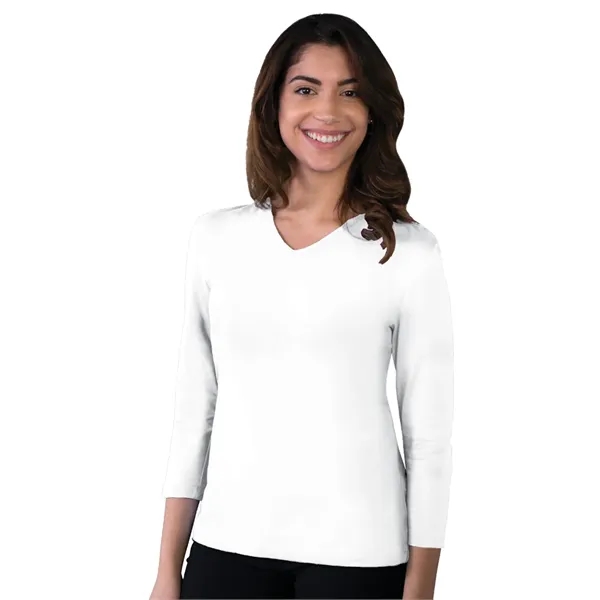 Blue Generation - Women's Pocketless 3/4-Sleeve V-Neck Tee... from ASI 86018 Scrub Authority